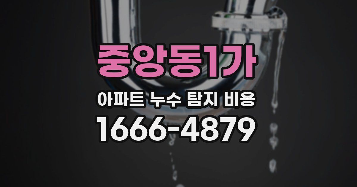 중앙동1가 아파트 누수 탐지 비용