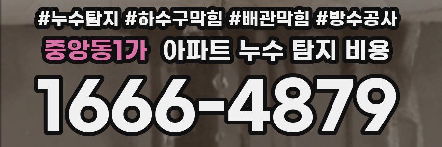 중앙동1가 아파트 누수 탐지 비용