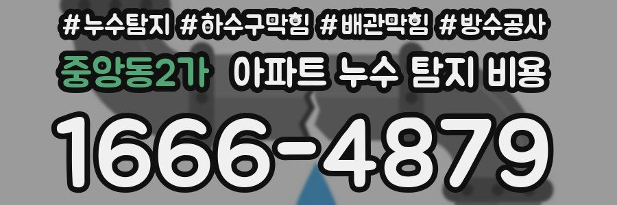 중앙동2가 아파트 누수 탐지 비용