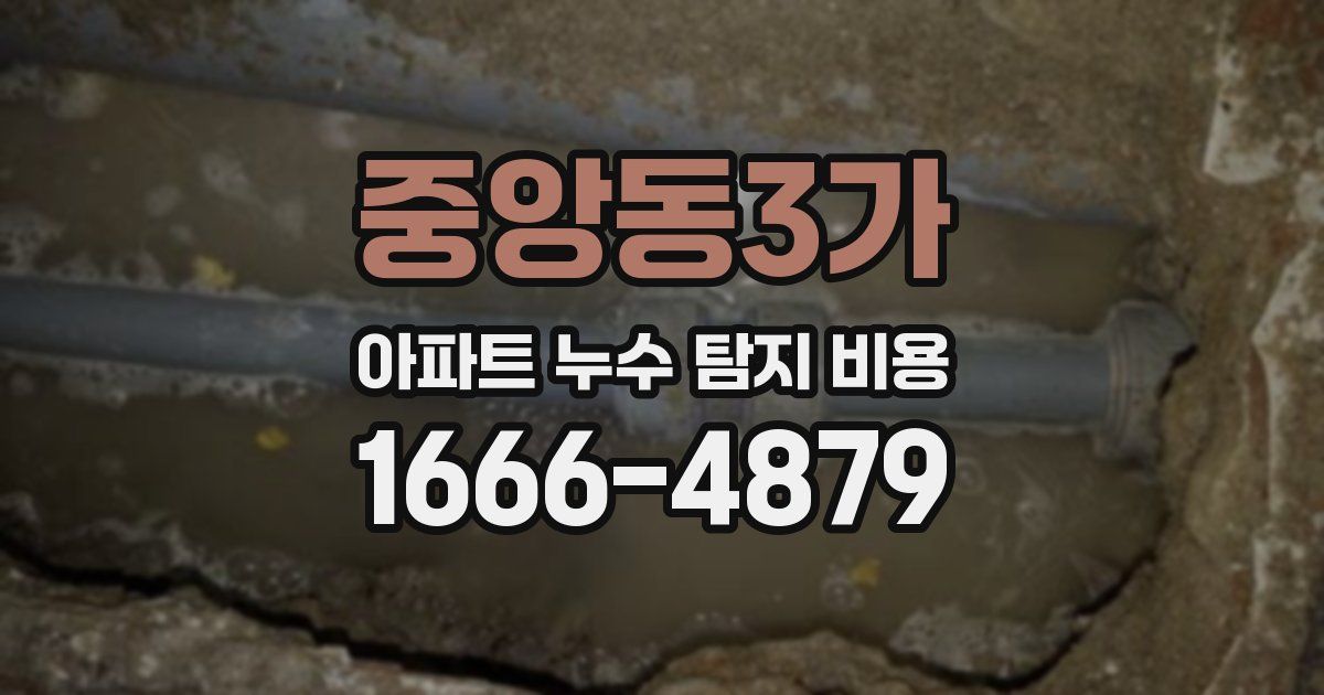 중앙동3가 아파트 누수 탐지 비용