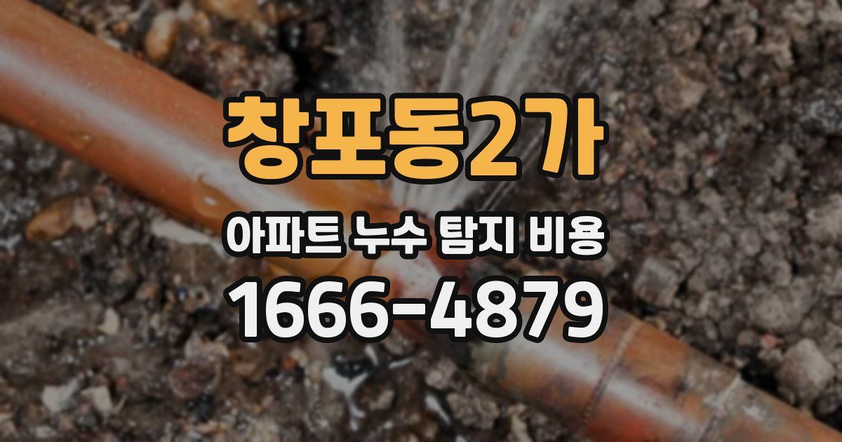 창포동2가 아파트 누수 탐지 비용