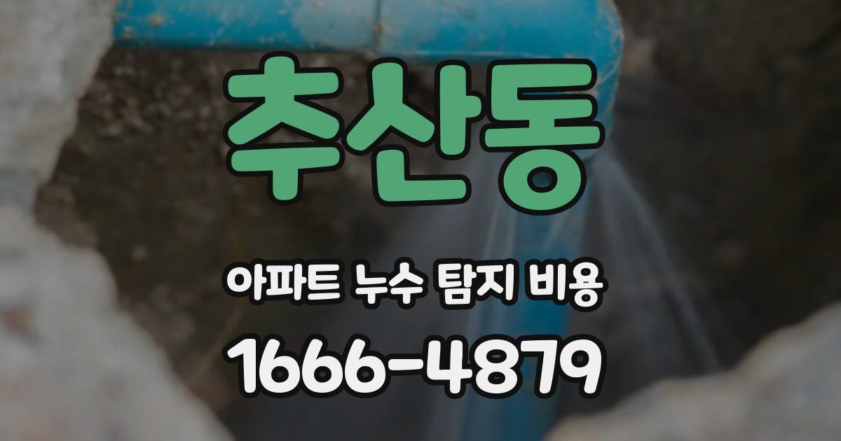 추산동 아파트 누수 탐지 비용