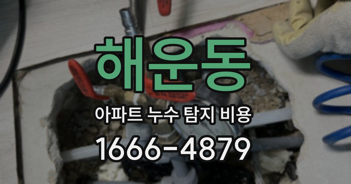 해운동 아파트 누수 탐지 비용