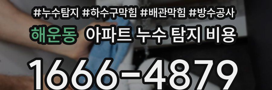해운동 아파트 누수 탐지 비용