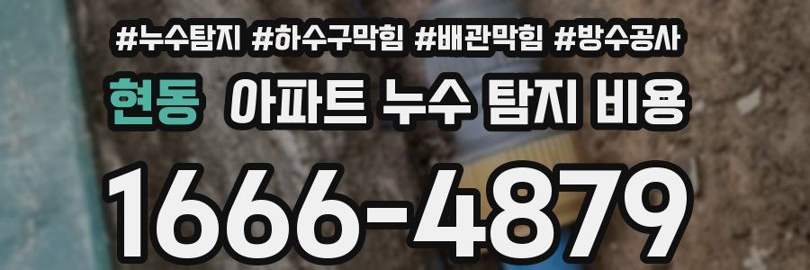 현동 아파트 누수 탐지 비용