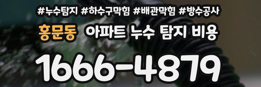 홍문동 아파트 누수 탐지 비용