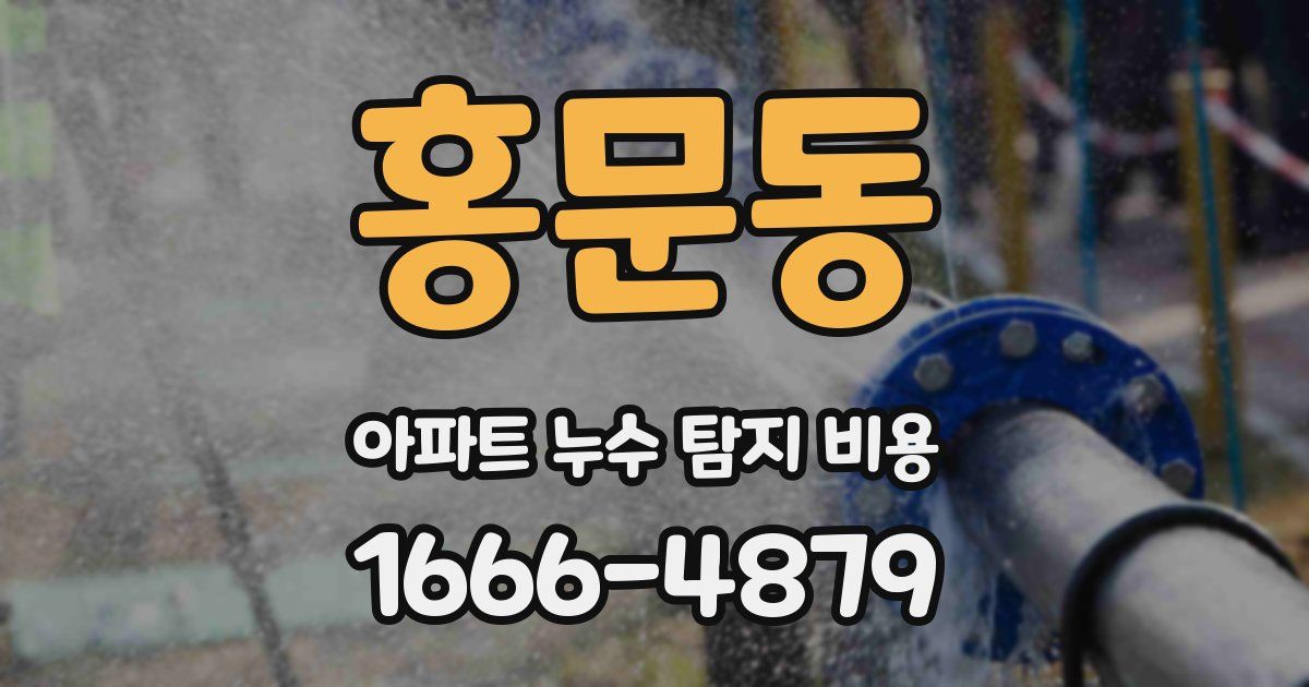 홍문동 아파트 누수 탐지 비용