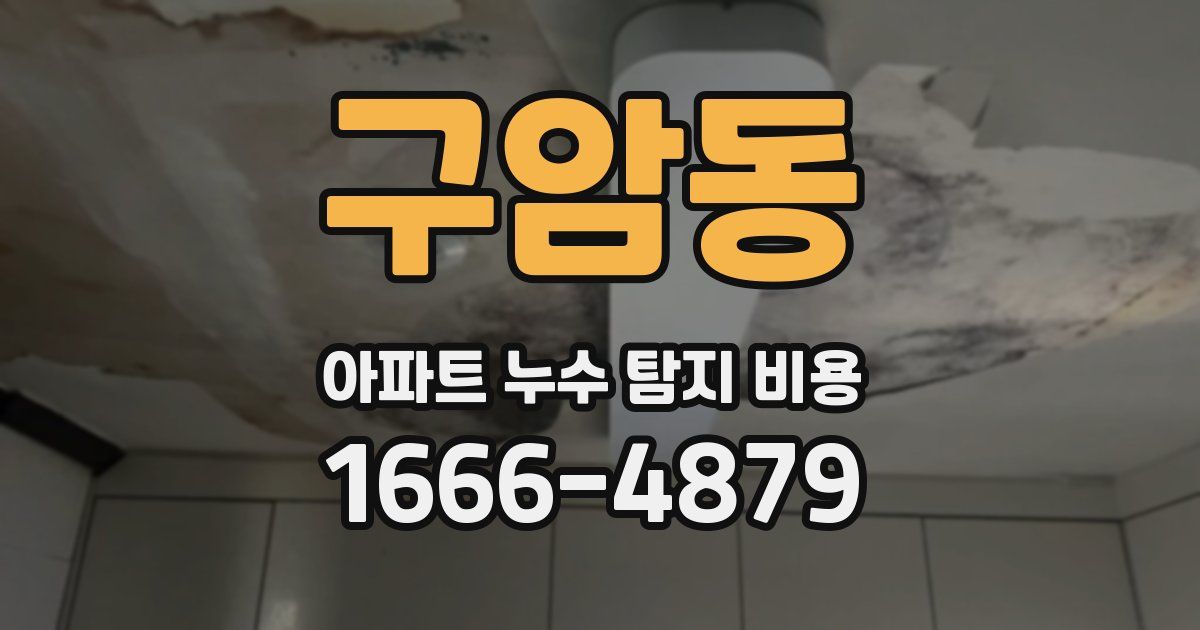 구암동 아파트 누수 탐지 비용