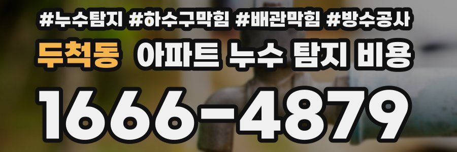 두척동 아파트 누수 탐지 비용