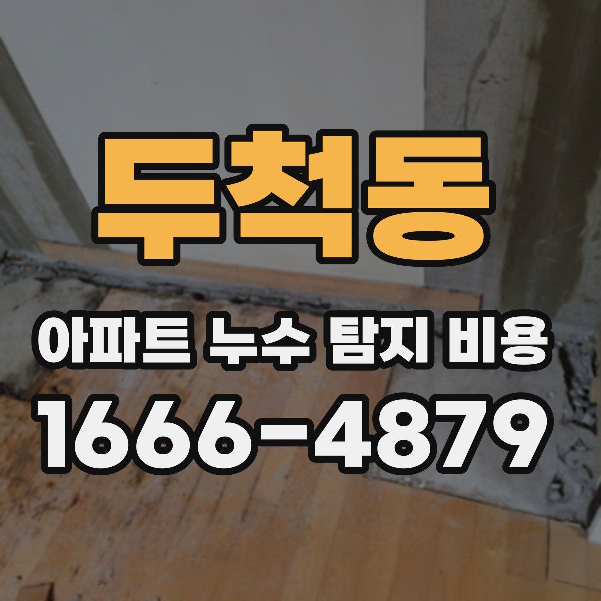 두척동 아파트 누수 탐지 비용