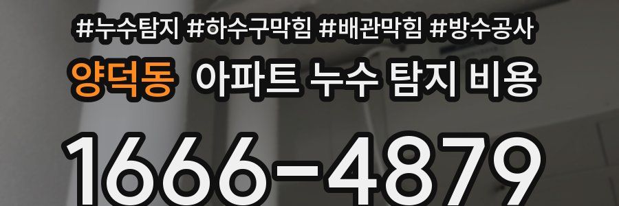 양덕동 아파트 누수 탐지 비용
