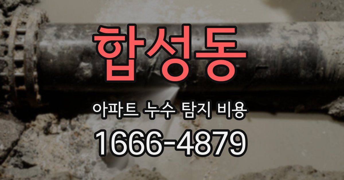합성동 아파트 누수 탐지 비용