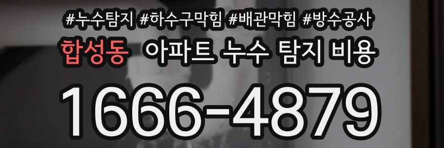 합성동 아파트 누수 탐지 비용