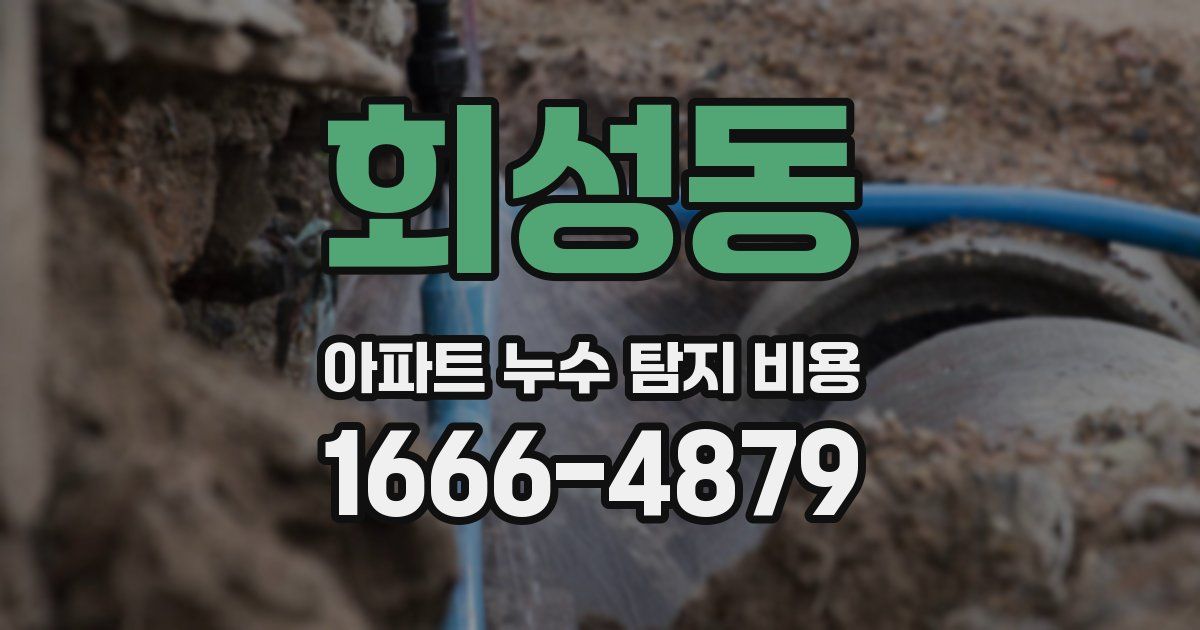 회성동 아파트 누수 탐지 비용