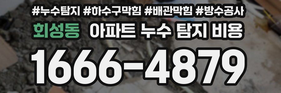 회성동 아파트 누수 탐지 비용
