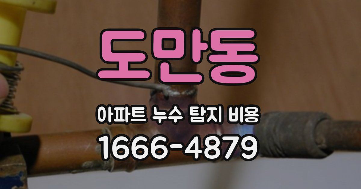도만동 아파트 누수 탐지 비용