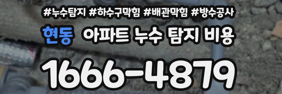 현동 아파트 누수 탐지 비용