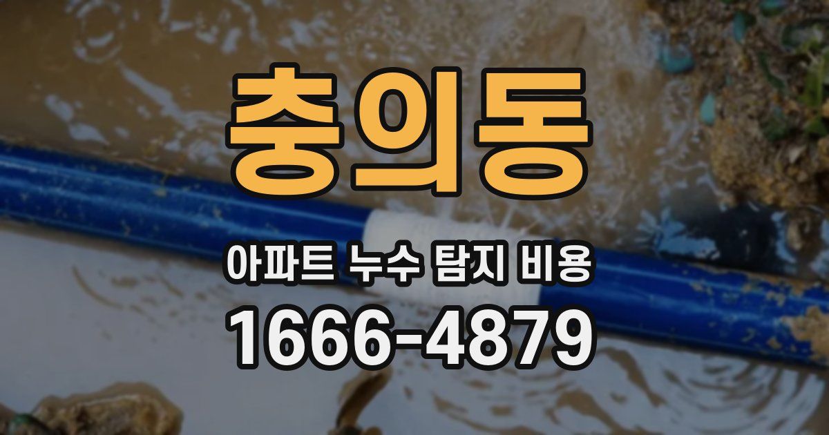 충의동 아파트 누수 탐지 비용