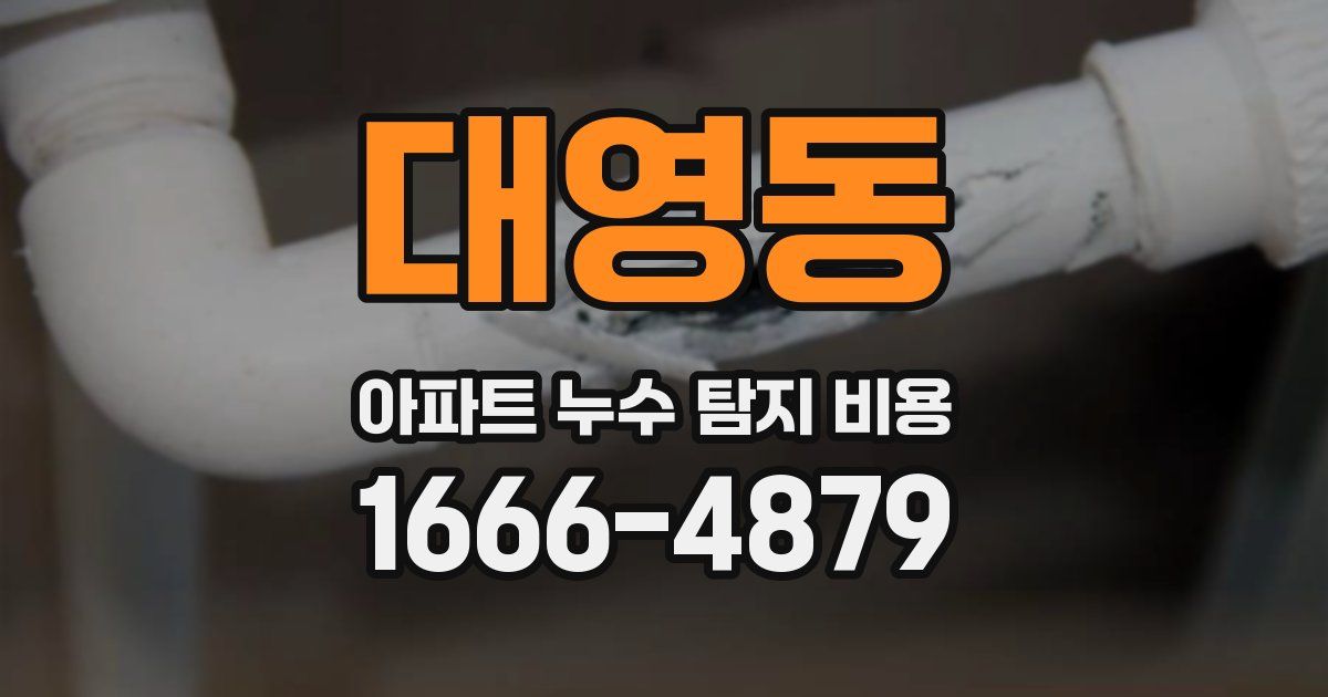 대영동 아파트 누수 탐지 비용