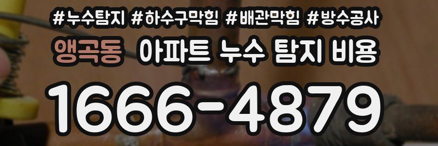 앵곡동 아파트 누수 탐지 비용