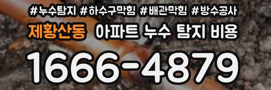 제황산동 아파트 누수 탐지 비용