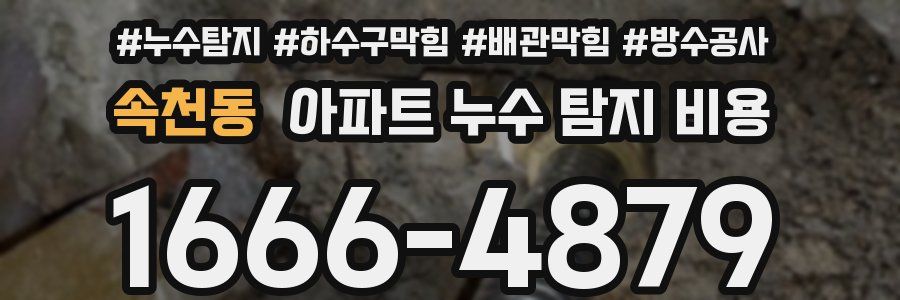 속천동 아파트 누수 탐지 비용