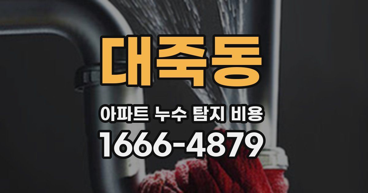 대죽동 아파트 누수 탐지 비용