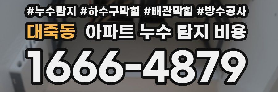 대죽동 아파트 누수 탐지 비용