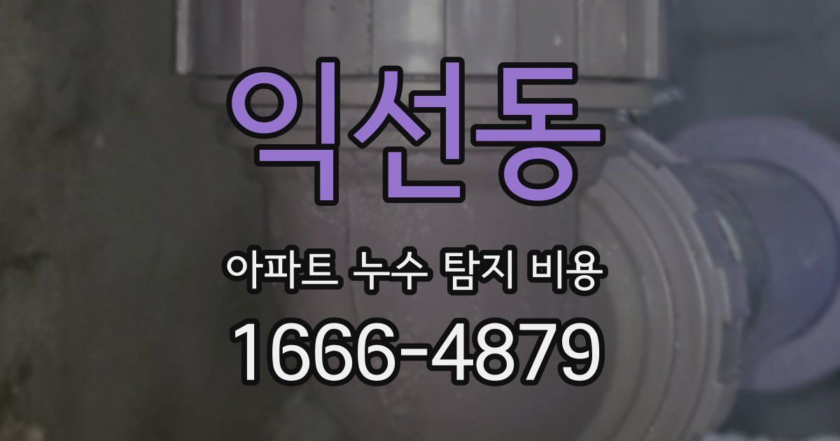 익선동 아파트 누수 탐지 비용