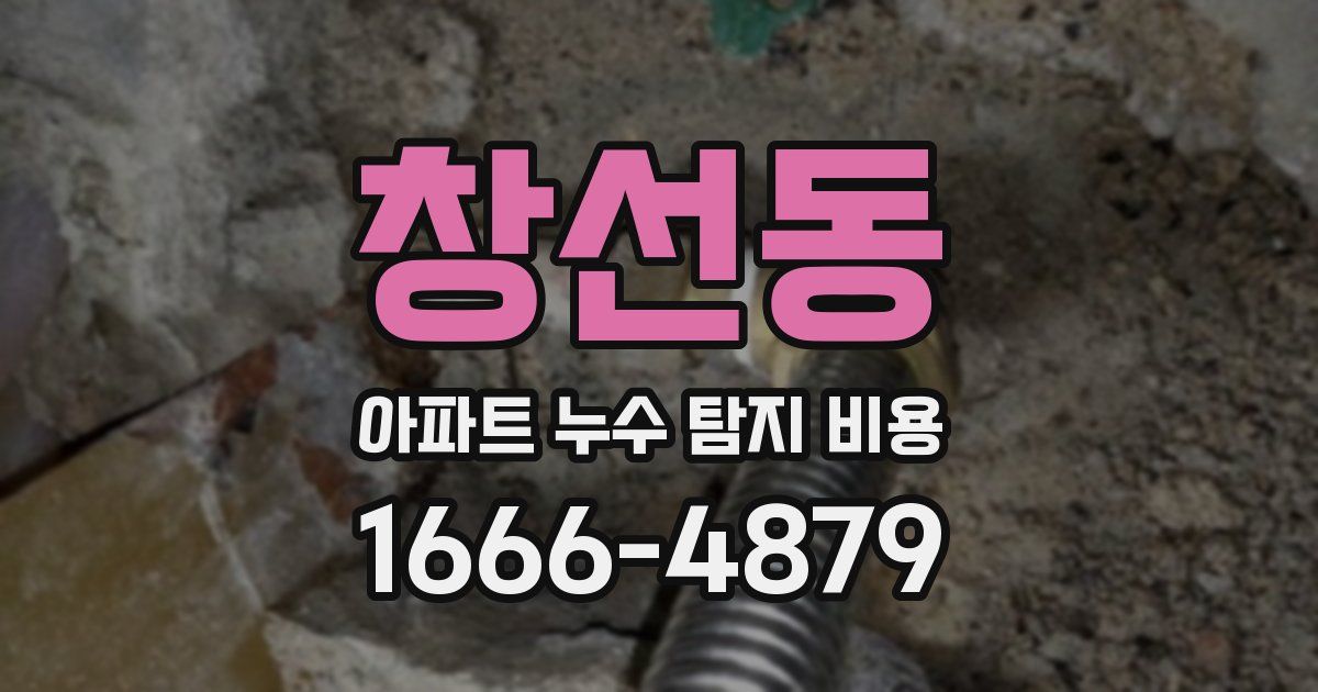 창선동 아파트 누수 탐지 비용