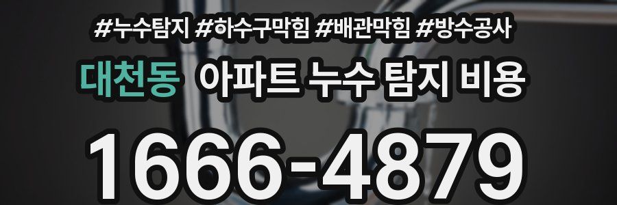 대천동 아파트 누수 탐지 비용
