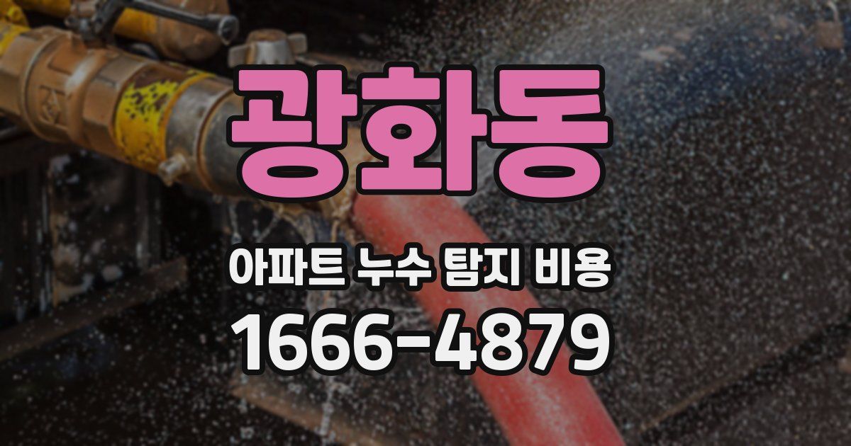 광화동 아파트 누수 탐지 비용