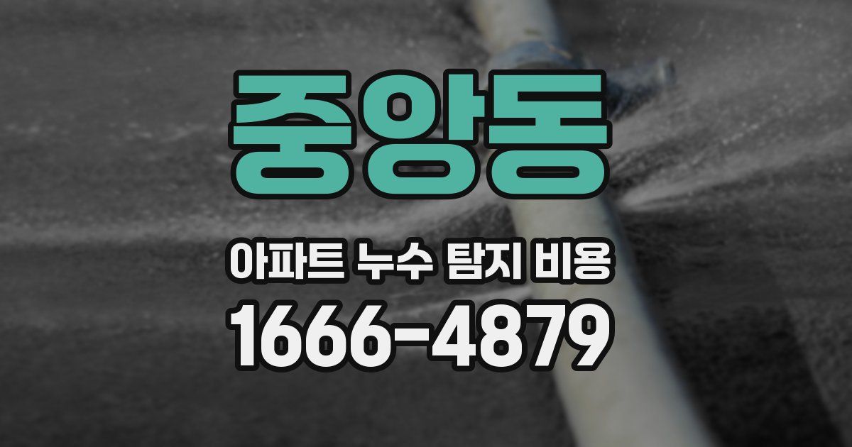 중앙동 아파트 누수 탐지 비용