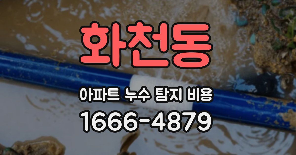 화천동 아파트 누수 탐지 비용
