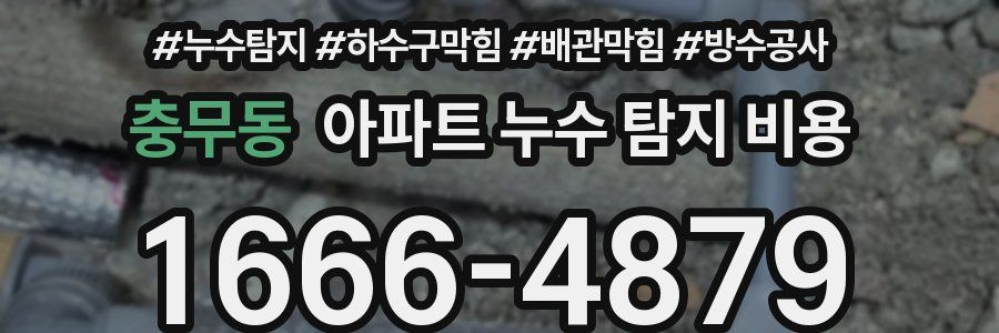 충무동 아파트 누수 탐지 비용