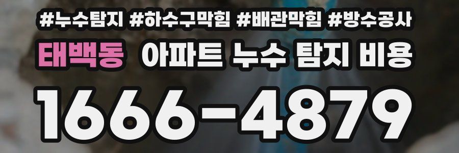 태백동 아파트 누수 탐지 비용