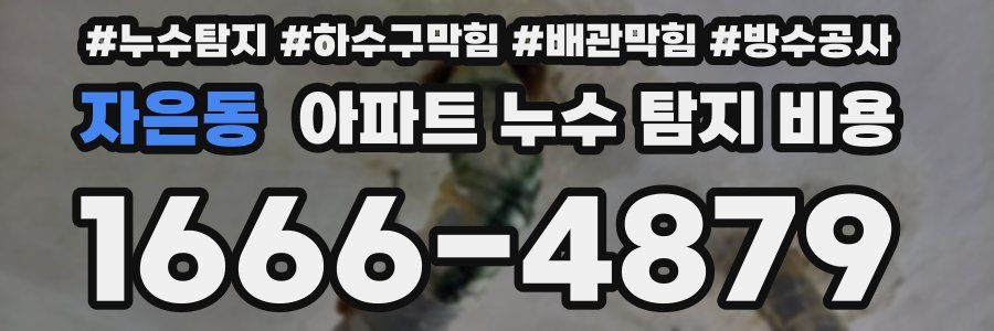 자은동 아파트 누수 탐지 비용