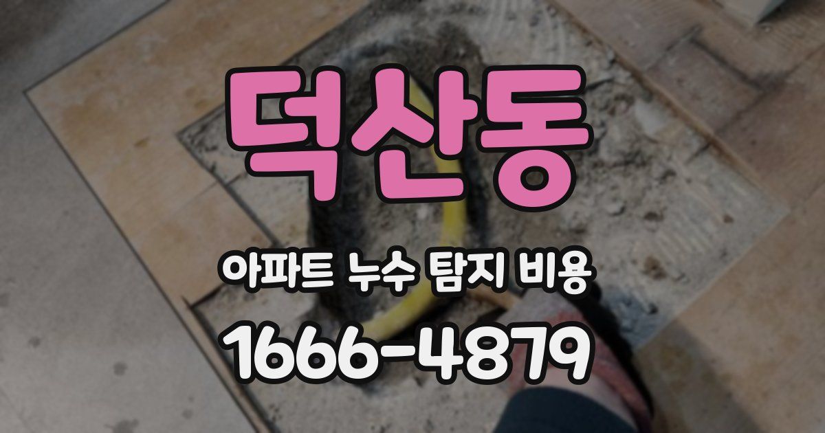 덕산동 아파트 누수 탐지 비용