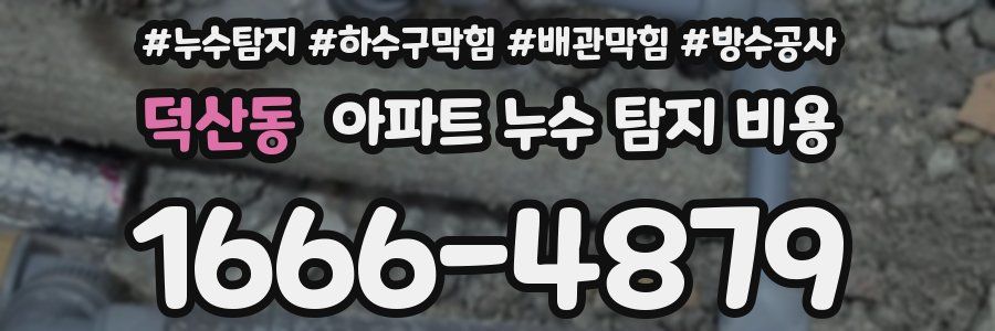 덕산동 아파트 누수 탐지 비용