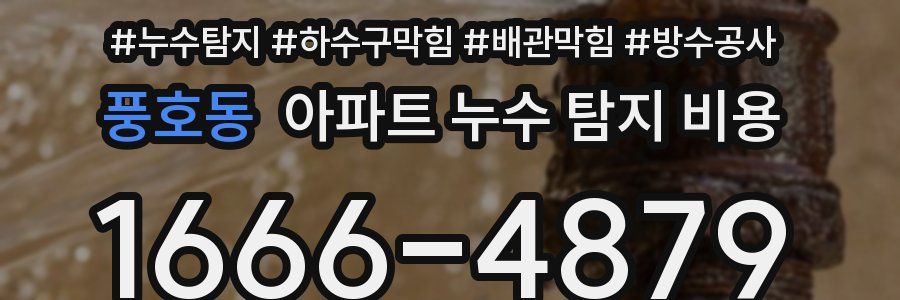 풍호동 아파트 누수 탐지 비용