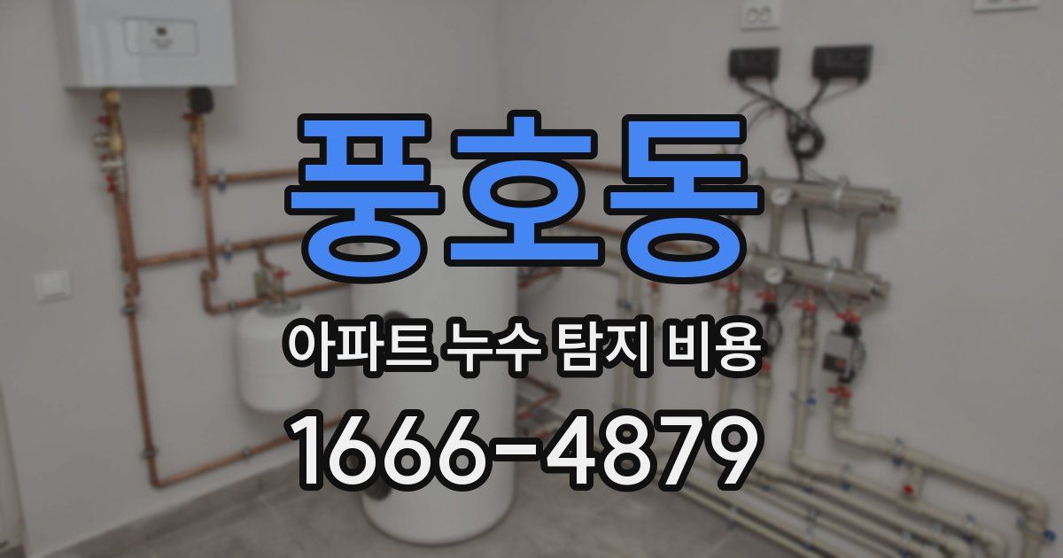 풍호동 아파트 누수 탐지 비용