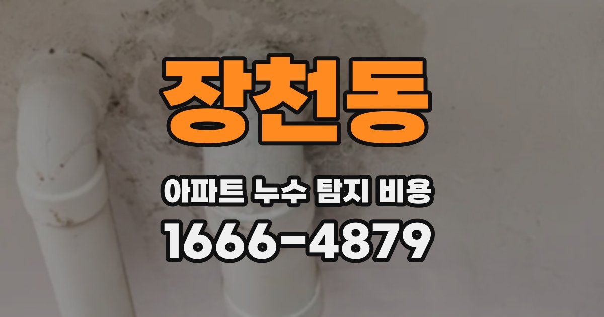 장천동 아파트 누수 탐지 비용