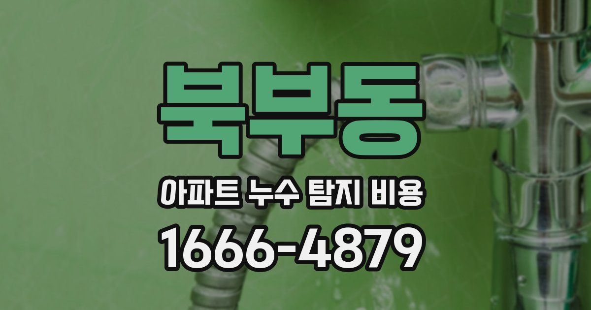북부동 아파트 누수 탐지 비용