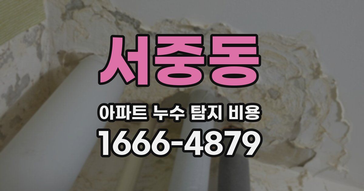 서중동 아파트 누수 탐지 비용