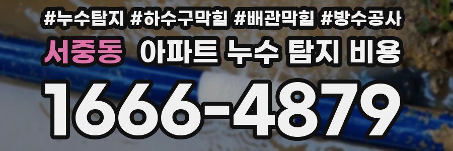 서중동 아파트 누수 탐지 비용