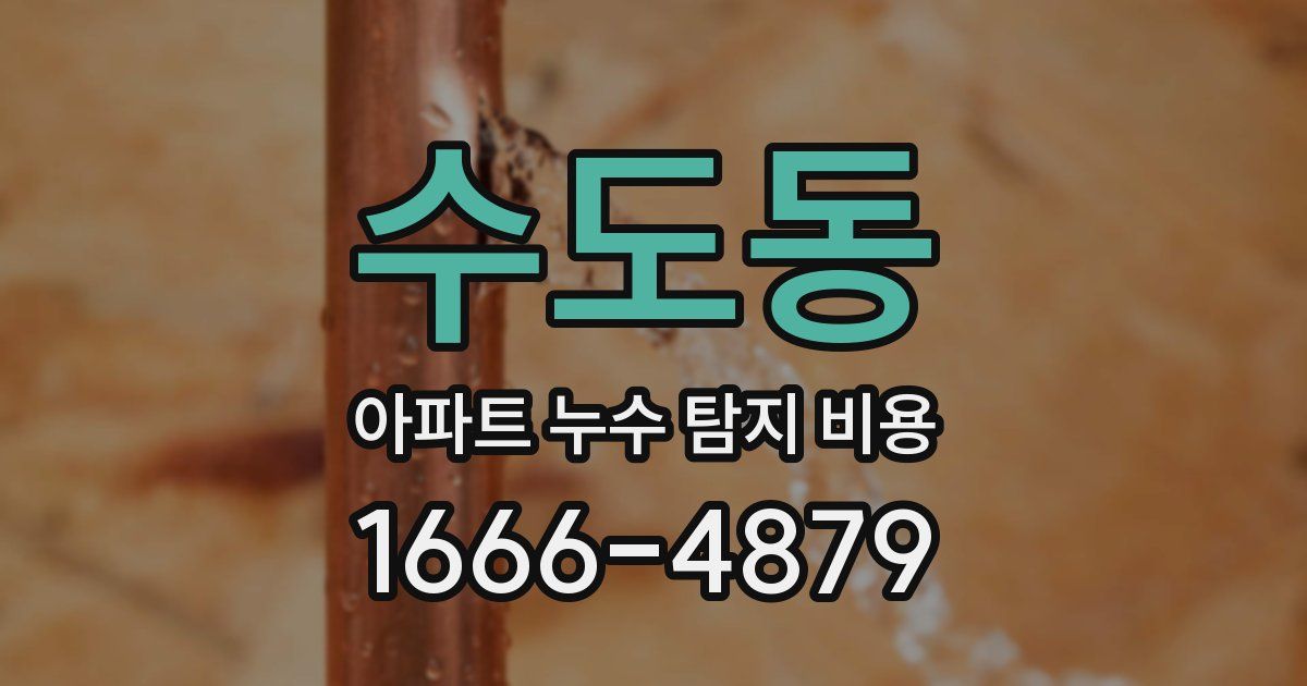 수도동 아파트 누수 탐지 비용