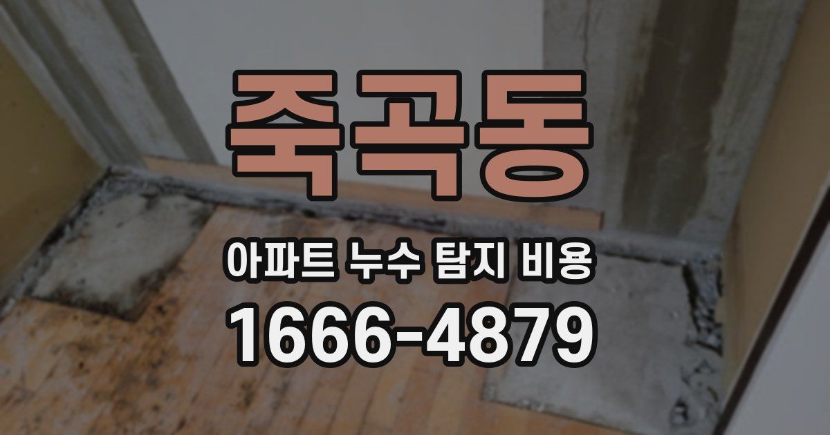 죽곡동 아파트 누수 탐지 비용