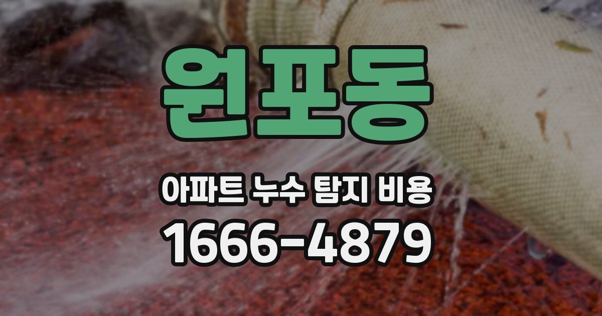 원포동 아파트 누수 탐지 비용
