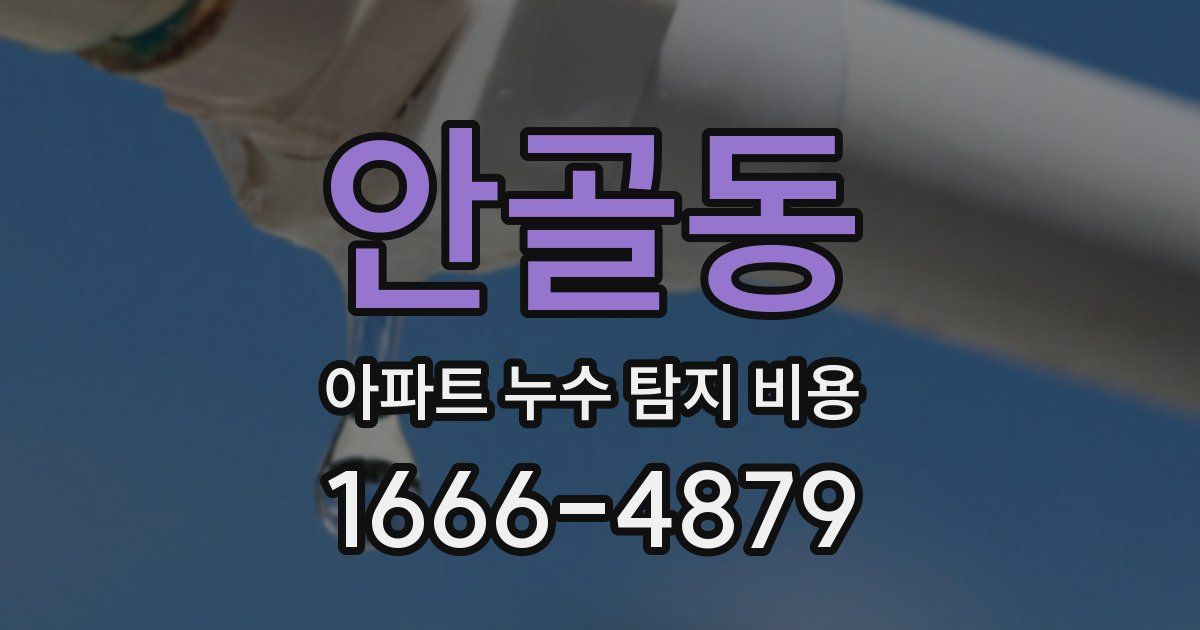 안골동 아파트 누수 탐지 비용