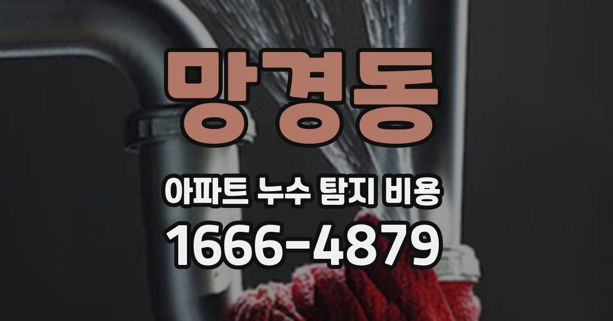 망경동 아파트 누수 탐지 비용
